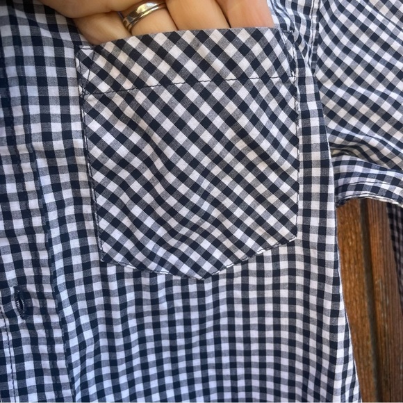 BASIC EDITION Boys Black White Checked Long Sleeve Button Down Collar Size 10-12 - Picture 6 of 8